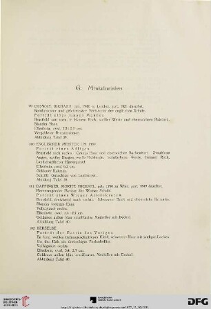 G. Miniaturisten (Nr. 99-104)