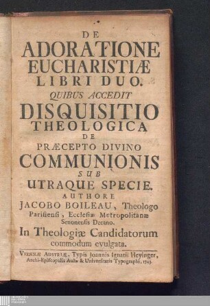 De Adoratione Eucharistiæ : Libri Duo