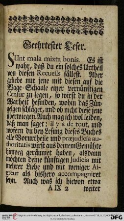 Geehrtester Leser