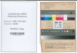 Entnazifizierung Hugo Kisseler , geb. 01.07.1900 (Angestellter)