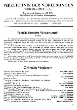 Politisch-historische Vorlesungsreihe