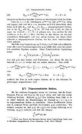 § 7. Trigonometrische Reihen.