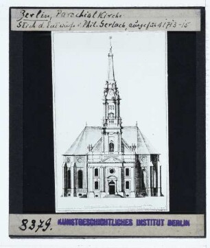 Berlin, Parochialkirche,Gerlach, Aufriss der Parochialkirche (Druck, Augsburg, J. Wolff Erben 1740)