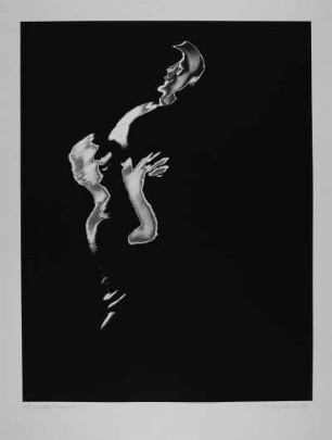 Schwarzes Theater : Schwarzes Theater. Lichtzeichnung; 64,8 x 49,7 cm (Blattgröße), 49,9 x 38,1 cm (Bildgröße). 1975