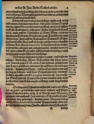 Vortrab : Ioannis Sturmii, der hohen Schul zu Straszburg Rectoris warhafftiger und bestendiger Gegenbericht an einen Ersamen Rath unnd Burgerschafft daselbst wider Jacob Andree Schmidleins ungründtlichen Lesterbericht ...