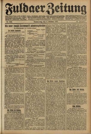 Ausgabe vom Donnerstag, den 07. Oktober 1915.