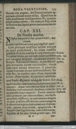 Cap. XXI. De Nausea marina