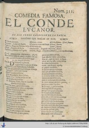Comedia Famosa, El Conde Lucanor.