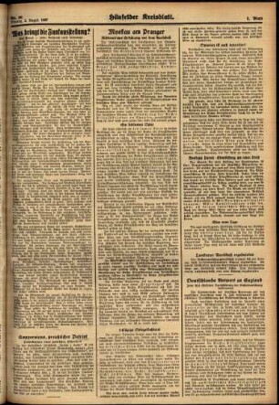 Zweite Ausgabe vom Montag, den 02. August 1937.