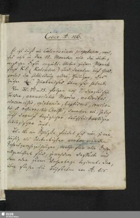 Handschriftenbeschreibung, wohl von Carl Adolf Herschel, inkl. Transkription des Nachtrags 16r
