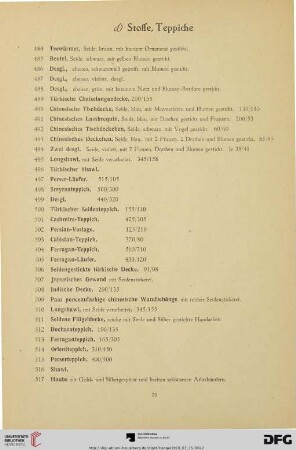 Stoffe, Teppiche (Nr. 484-535)