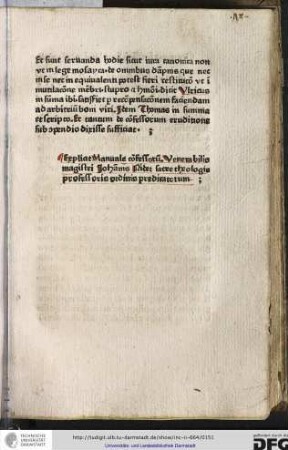 Explicit Manuale confessorum venerabilis magistri Johannis Nider sacre theologie professoris ordinis Predicatorum.