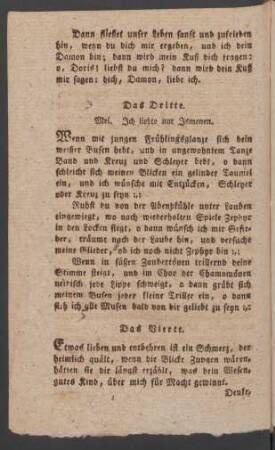 Das Dritte. Mel. Jch liebte nur Jsmenen.