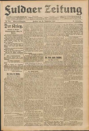 Ausgabe vom Freitag, den 18. Dezember 1914.