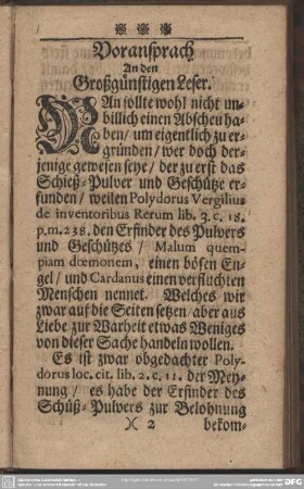 Voransprach An den Großgünstigen Leser