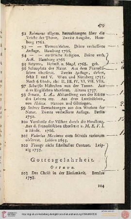 Gottesgelahrtheit (Nr. 103-110)