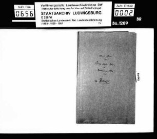Kollektaneen des Rechtskonsulenten [Karl] von Alberti zum Adel und zu Schlössern, Burgen und Ruinen im Oberamt