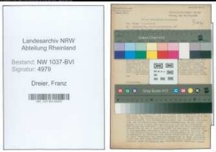 Entnazifizierung Franz Dreier , geb. 25.04.1902 (Landesinspektor)