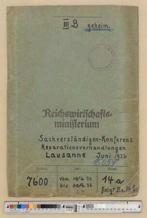 Konferenz von Lausanne.- Reparationsverhandlungen: Bd. 3