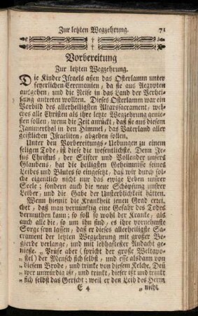 Vorbereitung Zur letzten Wegzehrung. - [Vorbereitung zur letzten Oelung.]