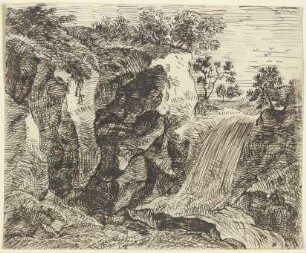 Gebirgslandschaft mit Wasserfall