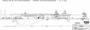 Stuttgart-Zuffenhausen: Neubau Empfangsgeb., Ansicht v. Hochbahnsteig Empfangsgeb.