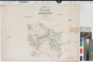 Charte der Umgegend des Schlosses Kriekenbeck. [Gegend zwischen Hinsbeck-Wankum-Herongen-Leuth]. 1830 angefertigt im Februar.