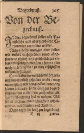 Von der Begrebnuß.