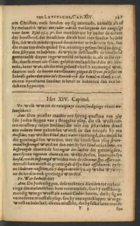 Het XIV. Capittel