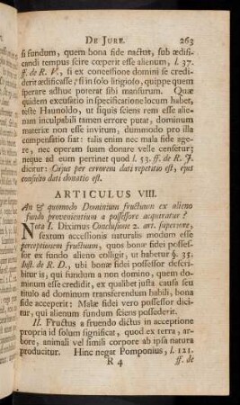 263-273, Articulus VIII. An et quomodo Dominium fructuum ex ...