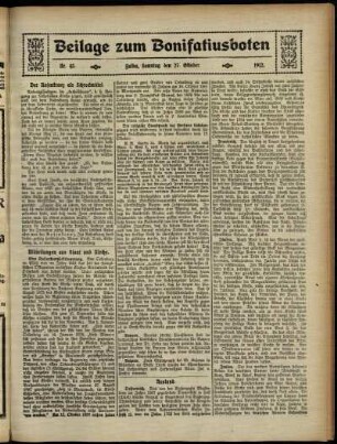 Zweite Ausgabe vom Sonntag, den 27. Oktober 1912.