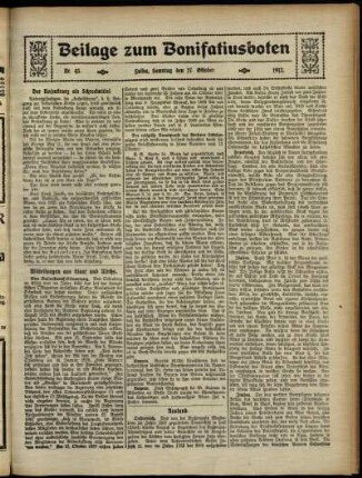 Zweite Ausgabe vom Sonntag, den 27. Oktober 1912.
