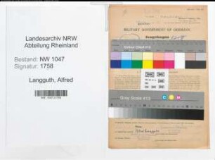 Entnazifizierung Alfred Langguth , geb. 06.02.1888 (Beamter)