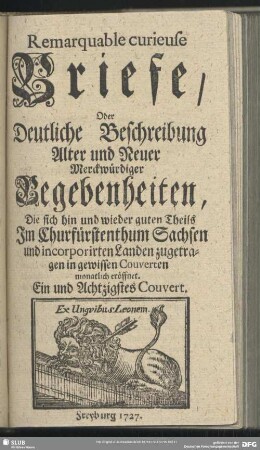 Ein und Achtzigstes Couvert