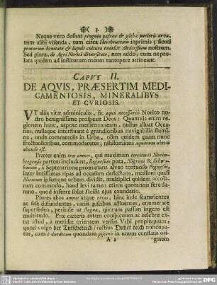 Caput II. De Aquis, Praesertim Medicamentosis, Mineralibus Et Curiosis