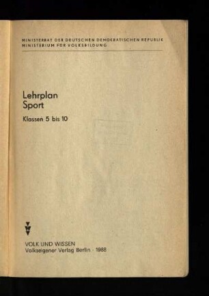 1988: Klassen 5 bis 10