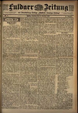 Zweite Ausgabe vom Samstag, den 26. November 1898.