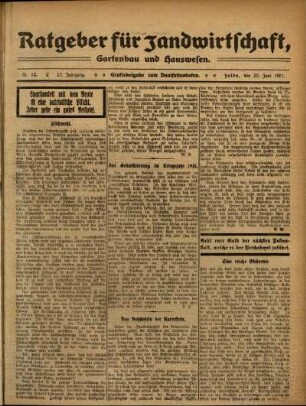 Ausgabe vom Sonntag, den 20. Juni 1915.