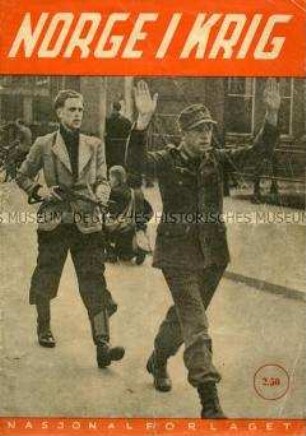 Erstes Heft aus der Reihe "Norge i Krig" mit der Gefangennahme eines deutschen Soldaten durch einen Zivilisten auf dem Titelbild