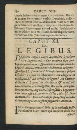 Caput XIII. De Legibus.