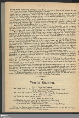 II. Vereins-Statuten