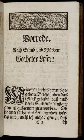 Vorrede. Nach Stand und Würden Geehrter Leser!