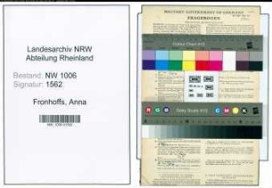 Entnazifizierung Anna Fronhoffs , geb. 26.08.1912 ()