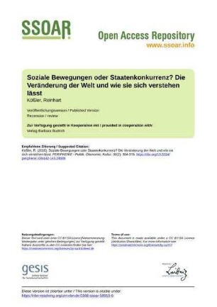 Soziale Bewegungen oder Staatenkonkurrenz? Die Veränderung der Welt und wie sie sich verstehen lässt