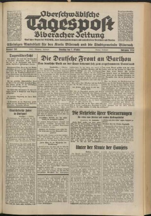 Oberschwäbische Tagespost : Biberacher Zeitung