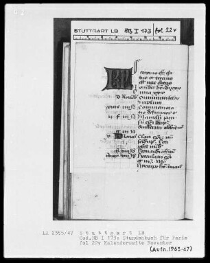 Lateinisches Stundenbuch — KL-Ligatur, Folio 22verso