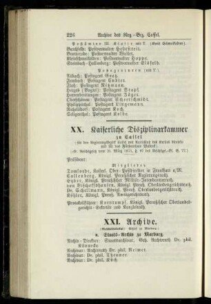 Kaiserliche Disziplinarkammer zu Cassel
