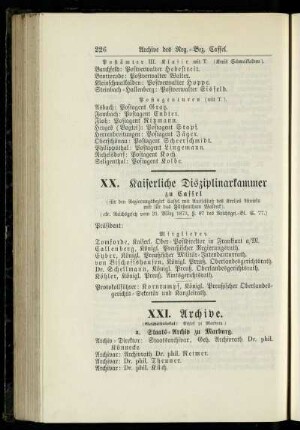 Kaiserliche Disziplinarkammer zu Cassel