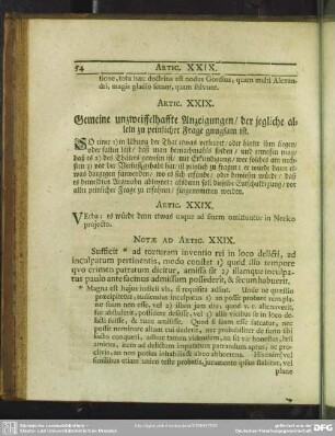 Artic. XXIX. Gemeine unzweifelhaffte Anzeigungen, deren jegliche allein zu peinlicher Frage gnugsam ist