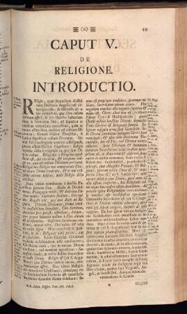 Caput V. De Religione.